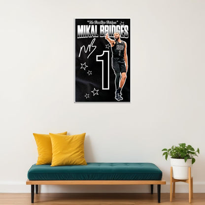 Mikal Bridges Brooklyn Bridges Basketball Poster Motivational Wall Art