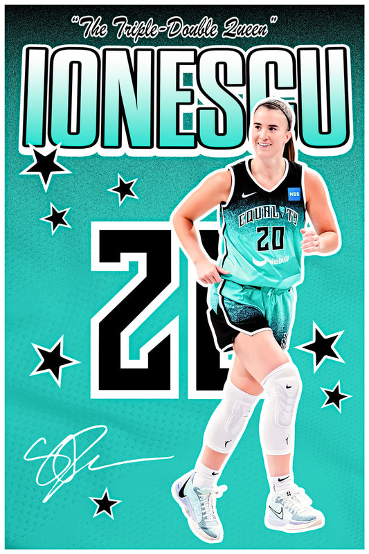 Sabrina Ionescu Tripple-Duble Queen Basketball Poster Motivational Sports Print