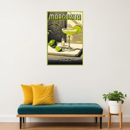 Margarita Cocktail Vintage Poster Retro Eclectic Kitchen Wall Art Print