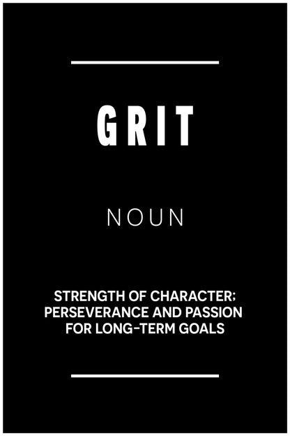 Grit Motivational Poster With Sayings Black and White Inspirational Home Decor