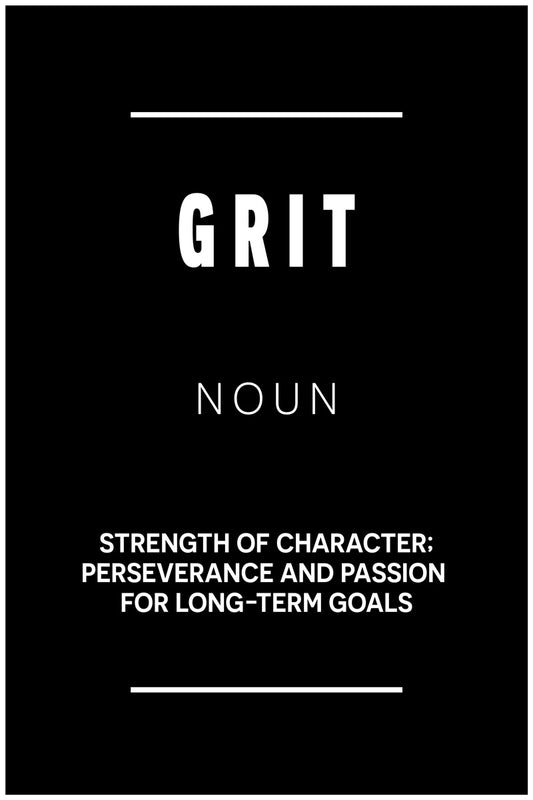 Grit Motivational Poster With Sayings Black and White Inspirational Home Decor