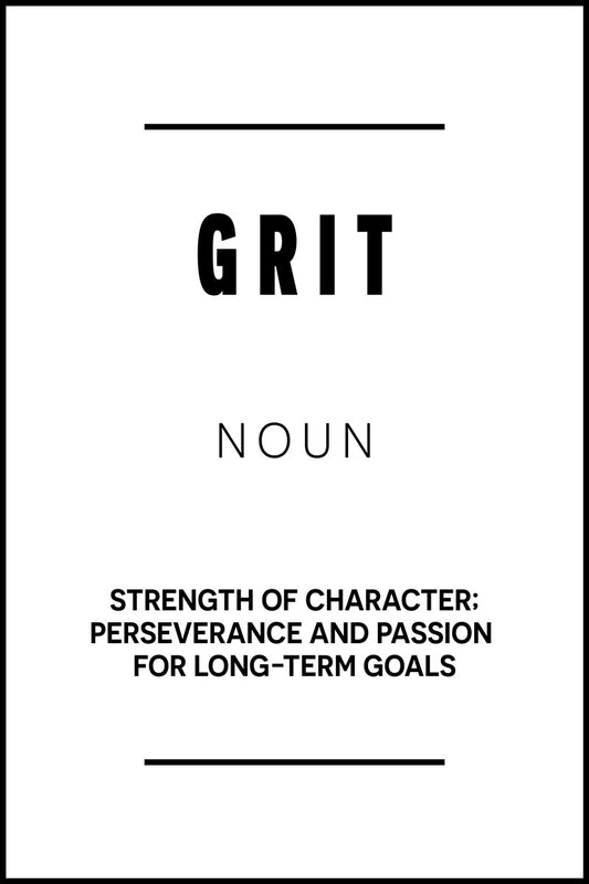 Grit Black and White Motivational Poster With Sayings Office Wall Art