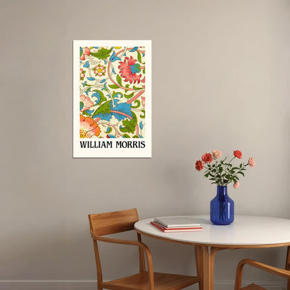 William Morris Green Flowers Abstraction Wall Art Poster Maximalist Aesthetic Art Deco Print