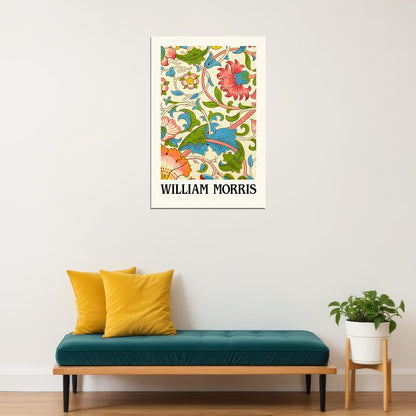 William Morris Green Flowers Abstraction Wall Art Poster Maximalist Aesthetic Art Deco Print