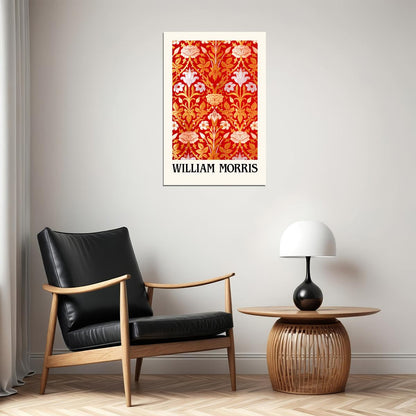 William Morris Red Flowers Eclectic Aesthetic Wall Art Print