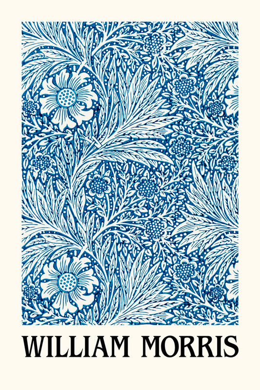 William Morris Blue Flowers Colorful Aesthetic Art Deco Wall Decor