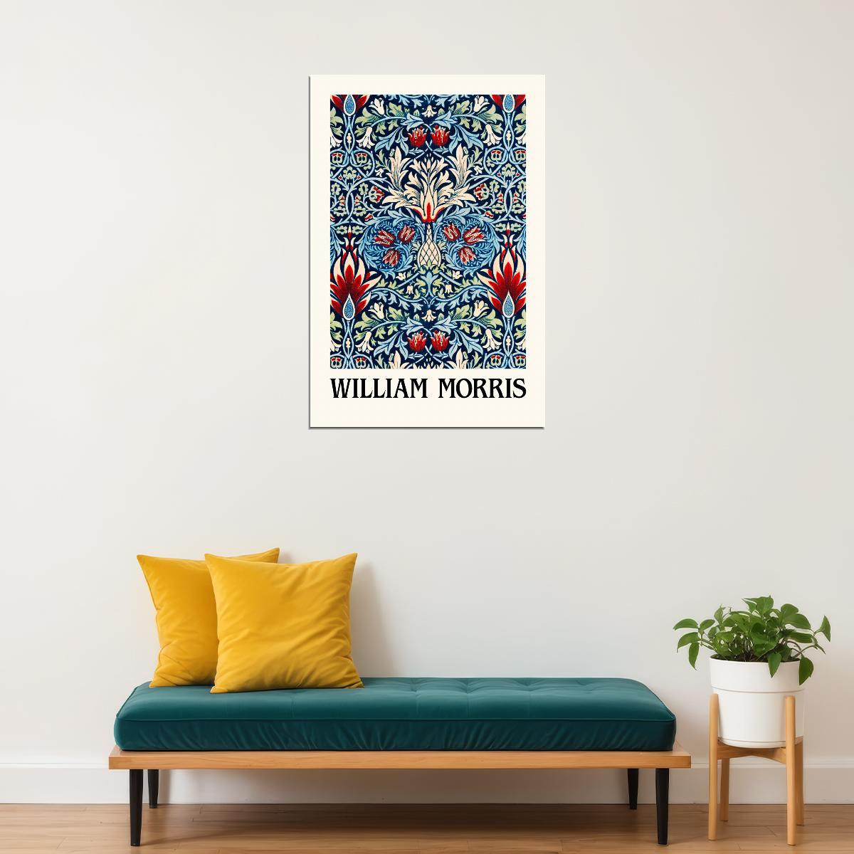 William Morris Flowers Wall Art Poster Maximalist Aesthetic Art Print