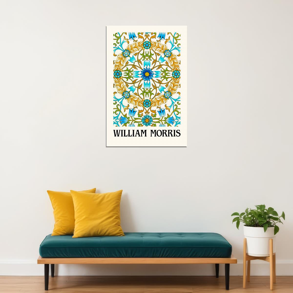 William Morris Sun Flowers Wall Art Poster Boho Aesthetic Art Wall Decor