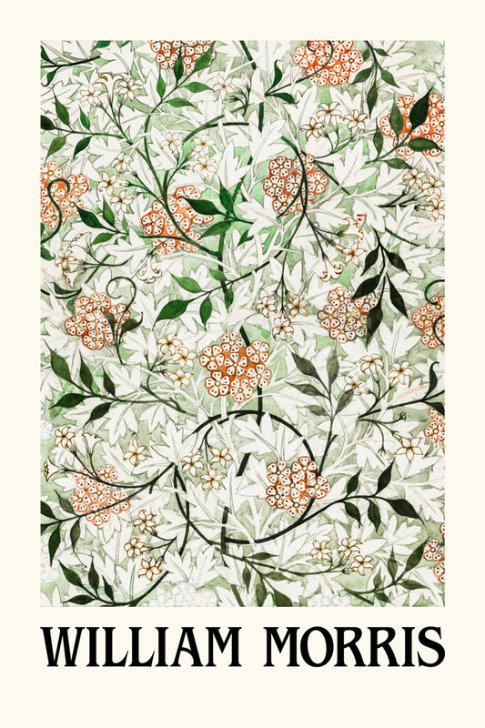 William Morris White Flowers Colorful Eclectic Aesthetic Wall Decor Art Print