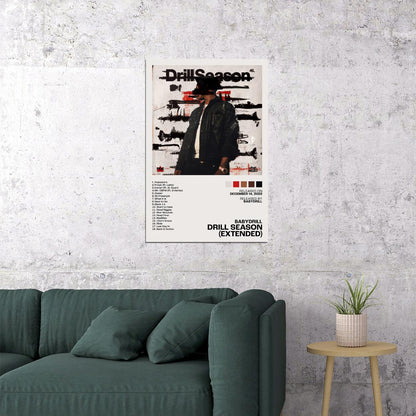 BabyDrill Drill Season Album Cover Music Poster Rap Posters Rapper Album Wall Art Print