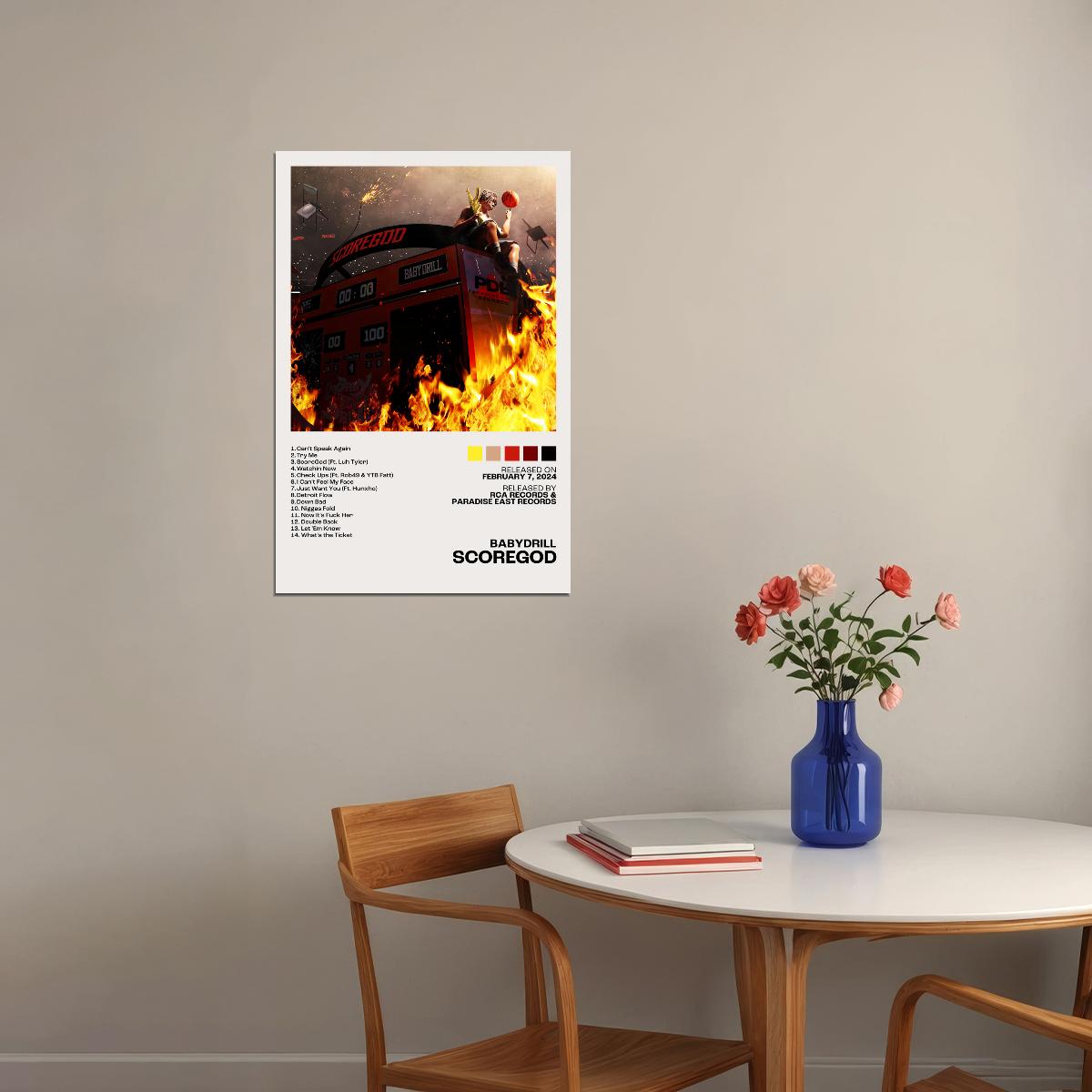 BabyDrill ScoreGod Album Cover Music Poster Rap Posters Rapper Album Wall Art Records Wall Decor