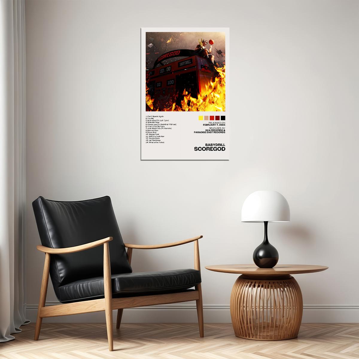 BabyDrill ScoreGod Album Cover Music Poster Rap Posters Rapper Album Wall Art Records Wall Decor