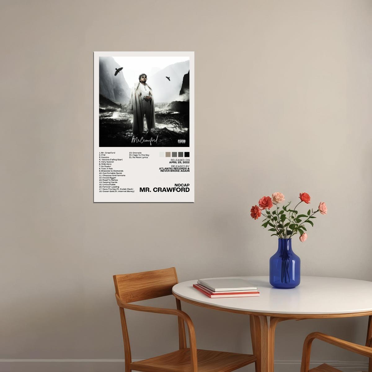 NoCap Mr. Crawford Album Cover Music Aesthetic Poster Rap Posters Rapper Album Wall Art