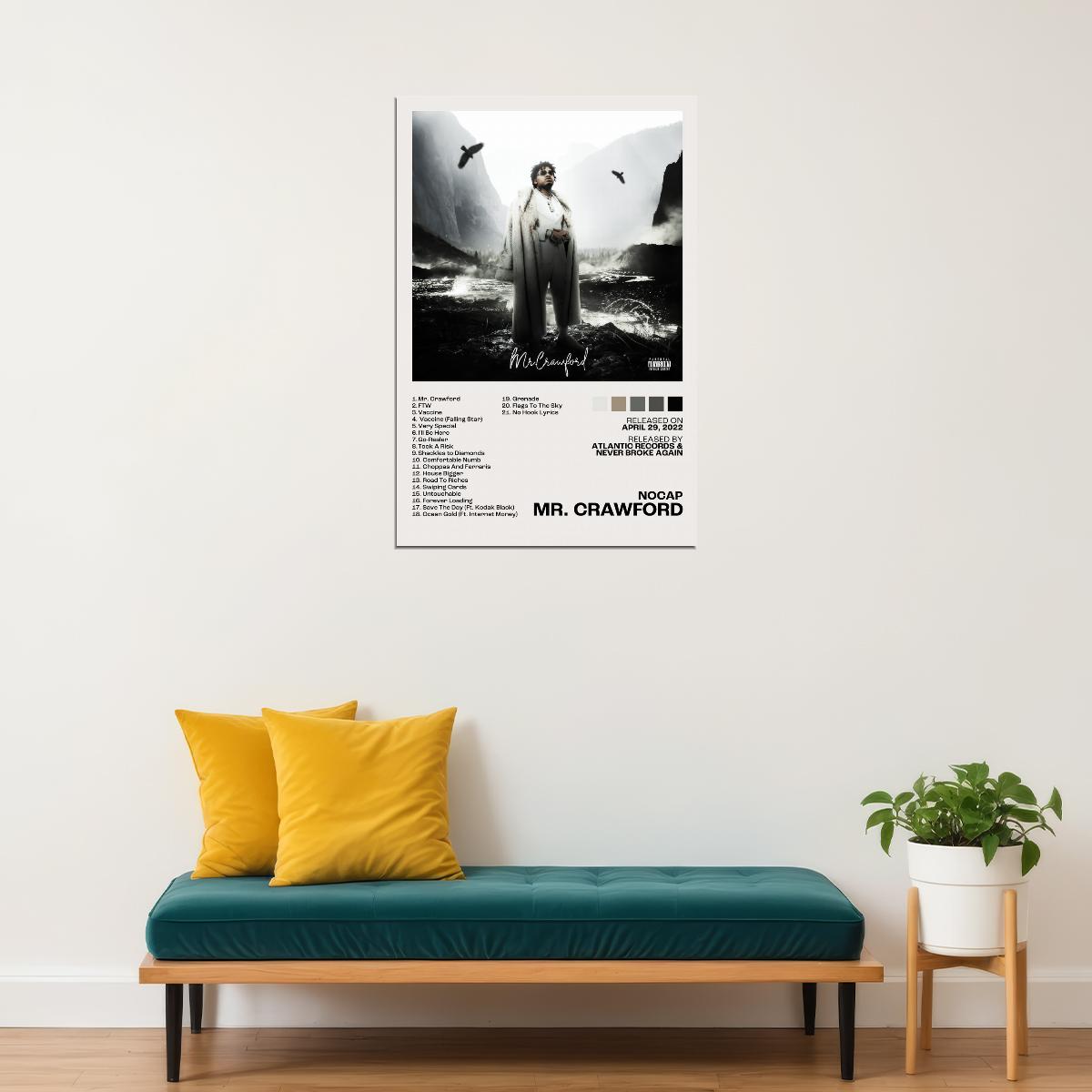 NoCap Mr. Crawford Album Cover Music Aesthetic Poster Rap Posters Rapper Album Wall Art