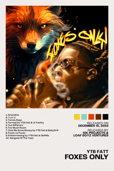 Poster - YTB Fatt Foxes Only Album Cover Music Poster Aesthetic