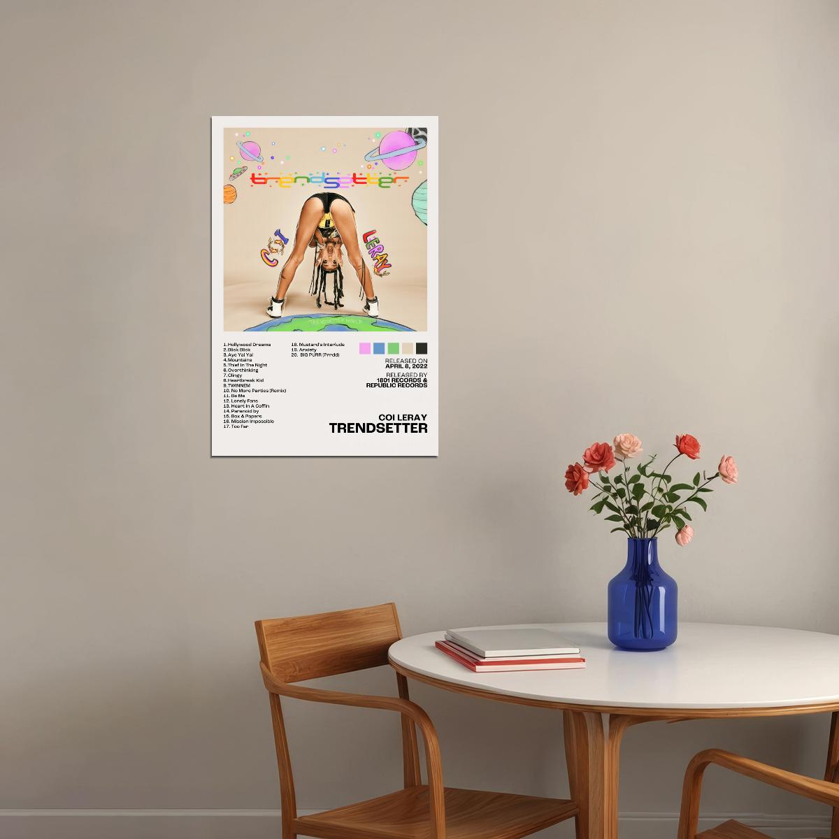 Coi Leray Trendsetter Album Cover Aesthetic Music Poster Rap Print Female Rapper Album Wall Art