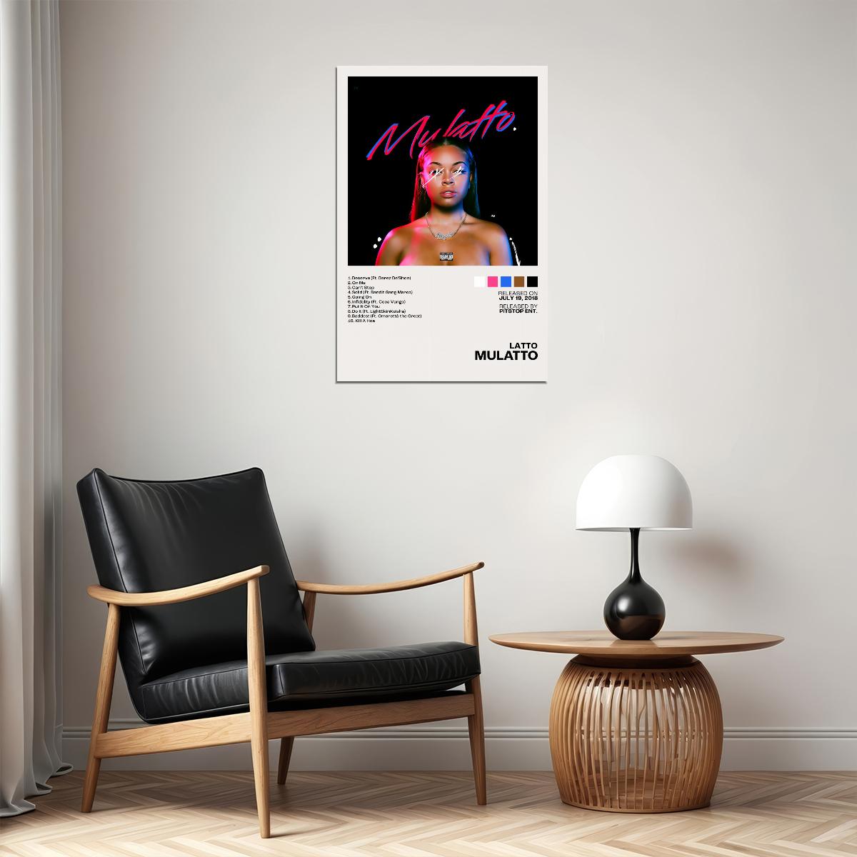 Latto Mulatto Album Cover Music Poster Rap Aesthetic Female Rapper Album Wall Art