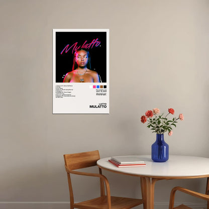 Latto Mulatto Album Cover Music Poster Rap Aesthetic Female Rapper Album Wall Art