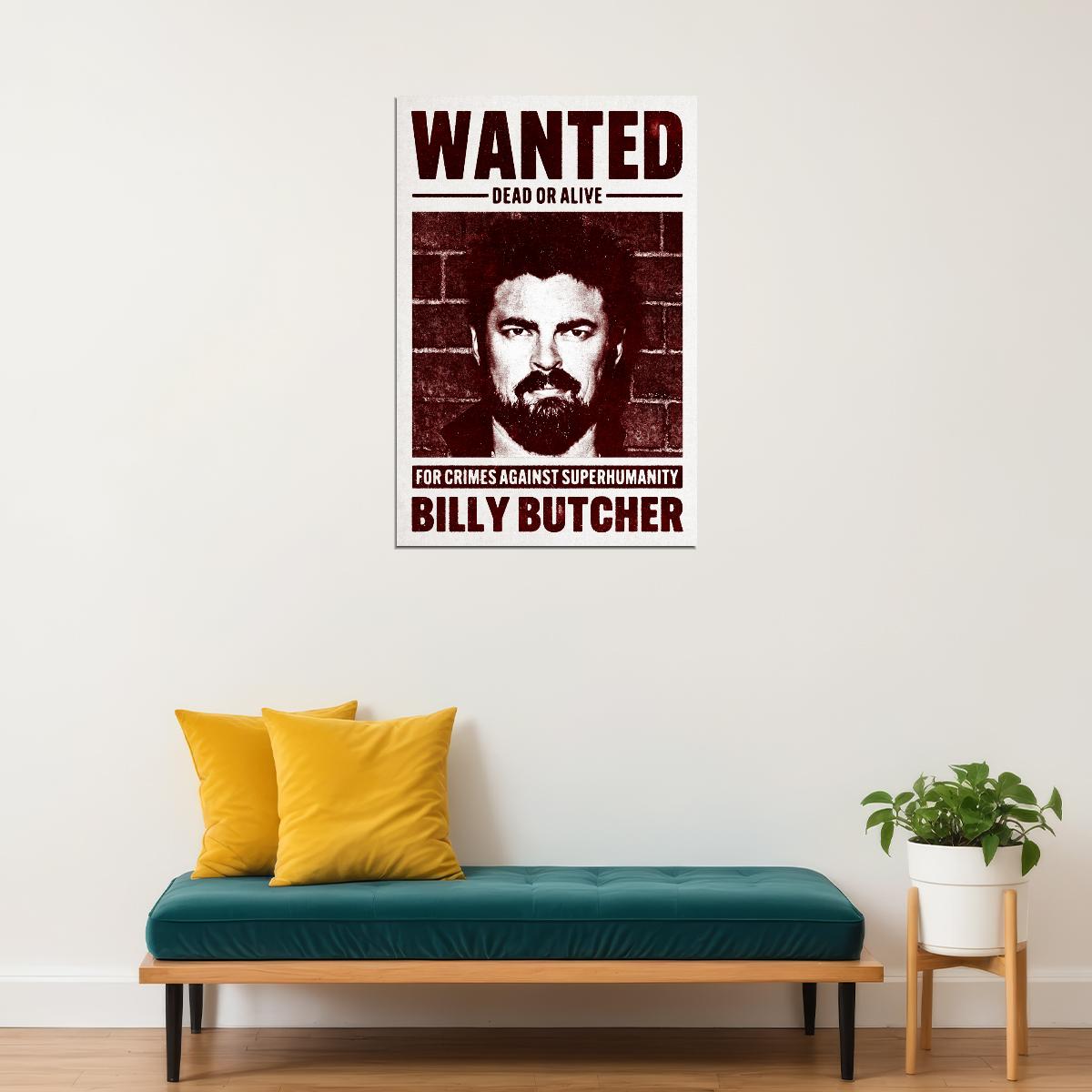 The Boys Billy Butcher Wanted Dead Or Alive Mugshot TV Series Poster