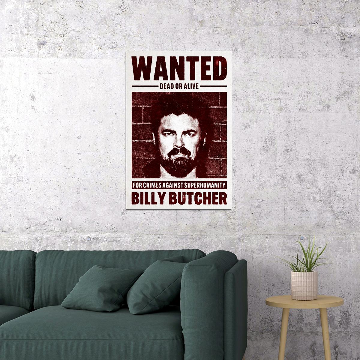 The Boys Billy Butcher Wanted Dead Or Alive Mugshot TV Series Poster