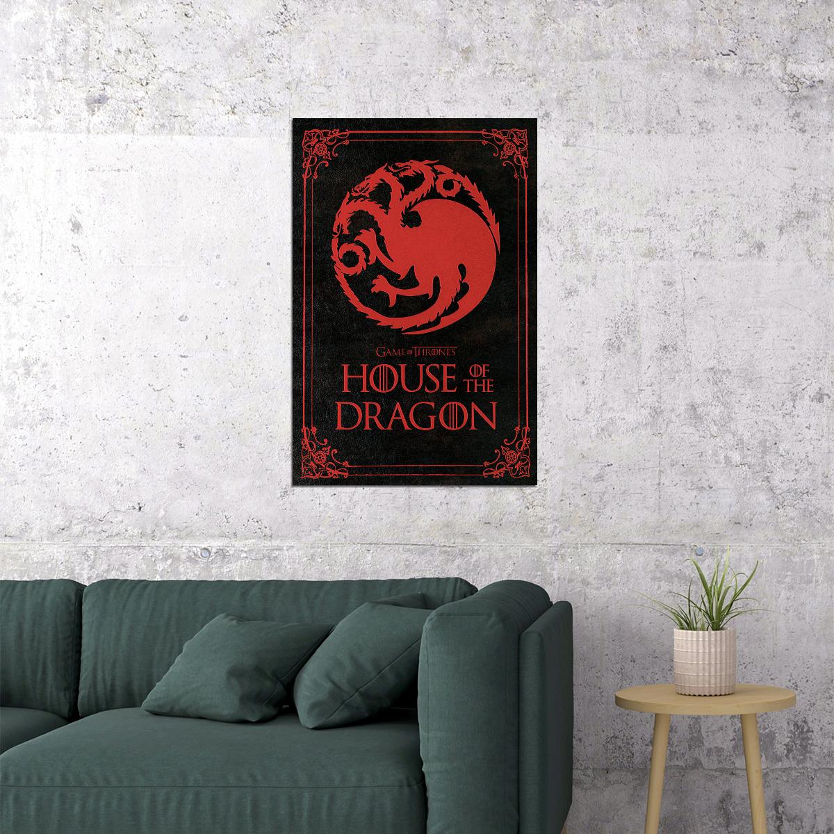 House Of The Dragon TV Series Poster House Black Theater Aesthetic Movie Merchandise