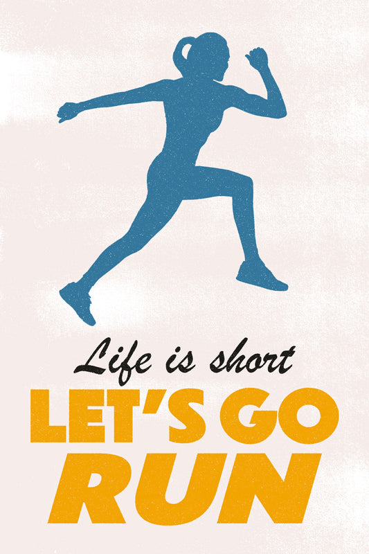 Life Is Short Let's Go Run Motivational Poster Gym Workout Inspirational Decor Fitness Wall Art Print