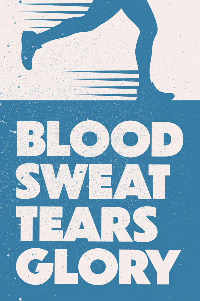 Blood Sweat Tears Glory Motivational Poster Gym Workout Inspirational Decor Fitness Wall Art Print