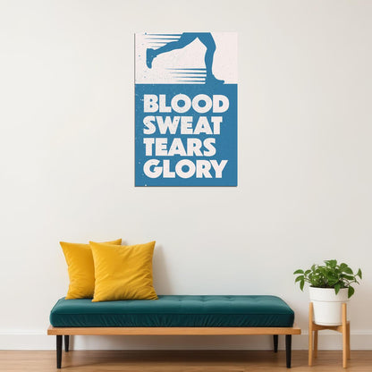 Blood Sweat Tears Glory Motivational Poster Gym Workout Inspirational Decor Fitness Wall Art Print