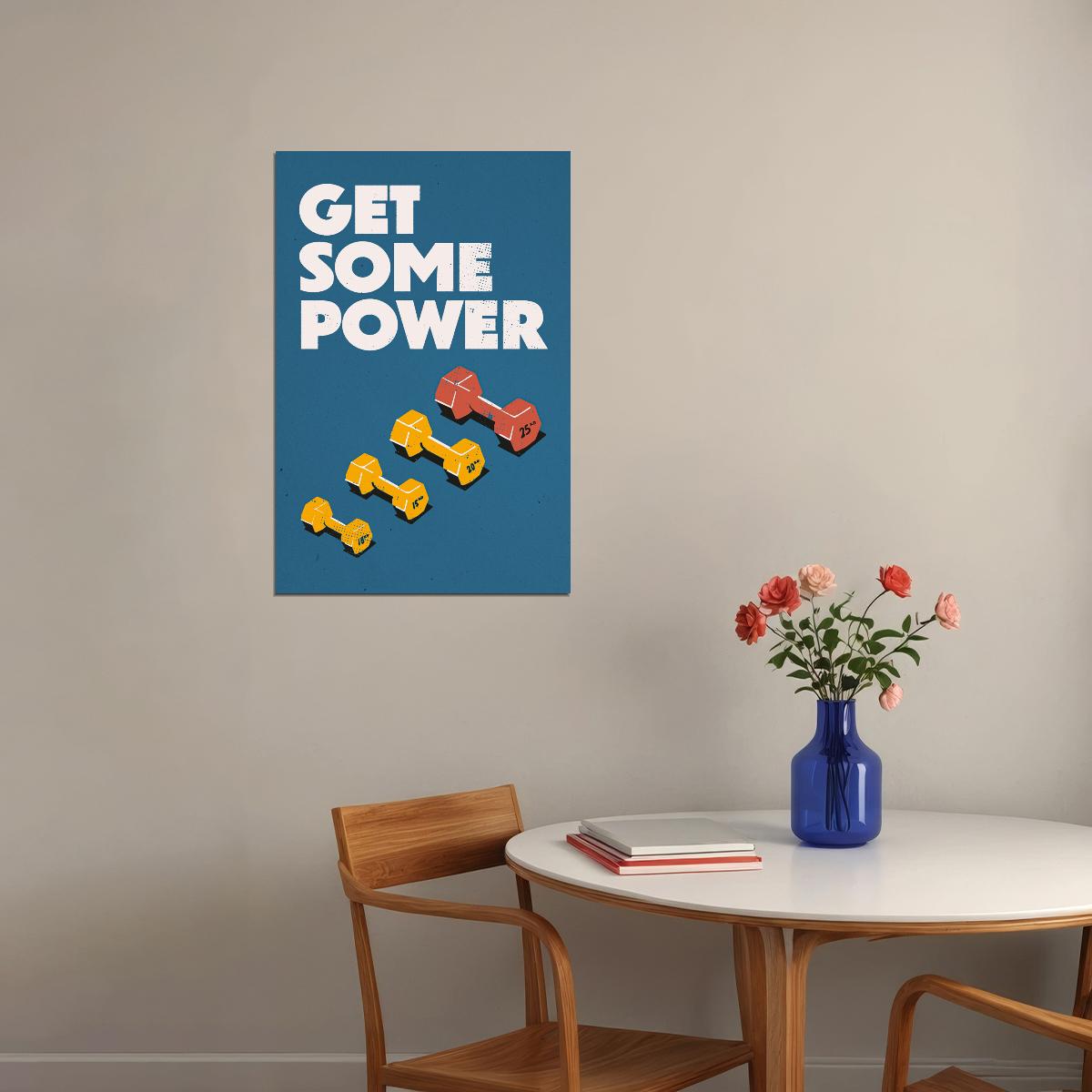 Get Some Power Motivational Poster Gym Workout Inspirational Decor Fitness Wall Art Print