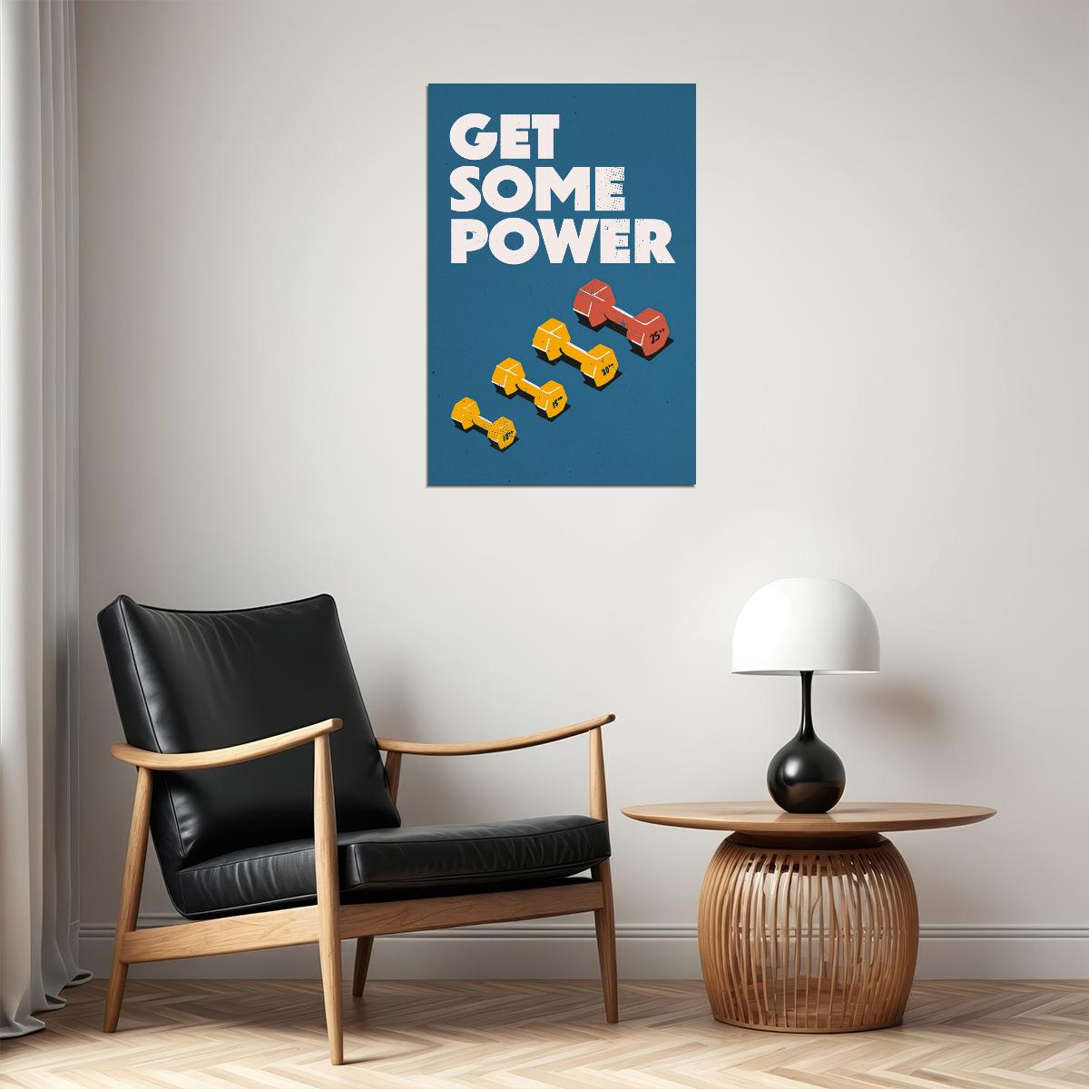 Get Some Power Motivational Poster Gym Workout Inspirational Decor Fitness Wall Art Print