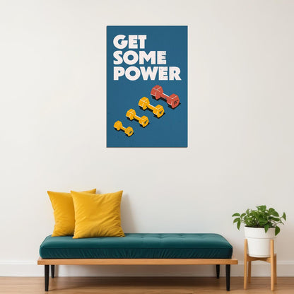 Get Some Power Motivational Poster Gym Workout Inspirational Decor Fitness Wall Art Print