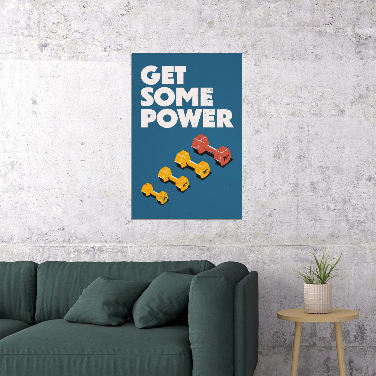 Get Some Power Motivational Poster Gym Workout Inspirational Decor Fitness Wall Art Print