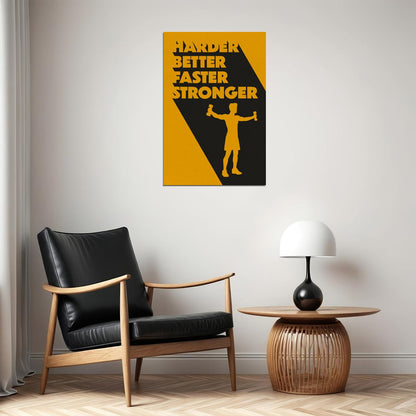 Harder Better Faster Stronger Motivational Poster Gym Workout Inspirational Decor Fitness Wall Art Print