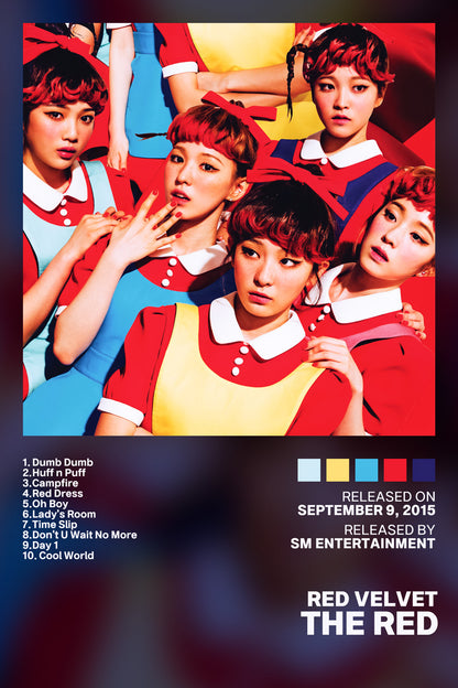 Red Velvet The Red 2015 Album Cover Music Poster Kpop Aesthetic Female Girl Group Cover Wall Art