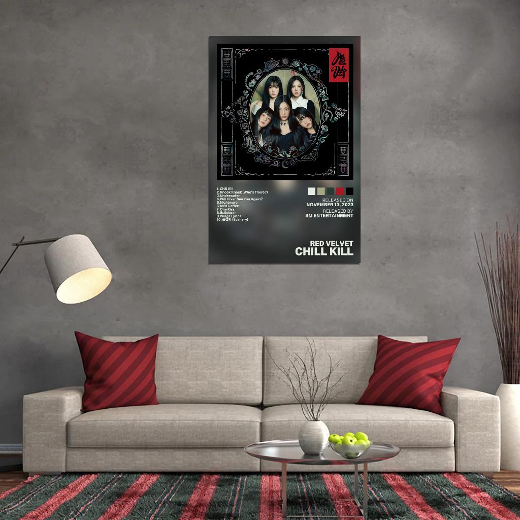 Red Velvet Chill Kill 2023 Album Cover Music Poster Kpop Aesthetic Female Girl Group Cover Wall Art