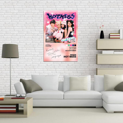 aespa Hot Mess 2024 Album Cover Music Poster Kpop Aesthetic Female Girl Group Cover Wall Art