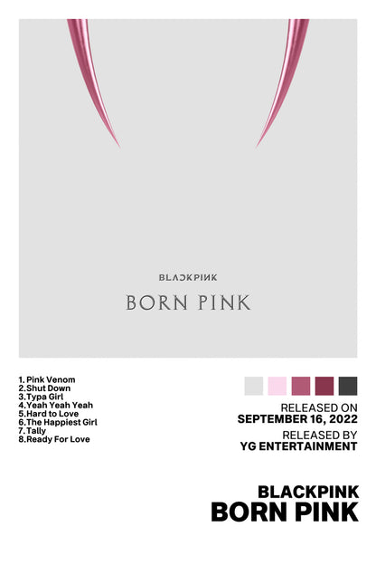 Blackpink Born Pink 2022 Album Cover Music Poster Kpop Aesthetic Female Girl Group Cover Wall Art