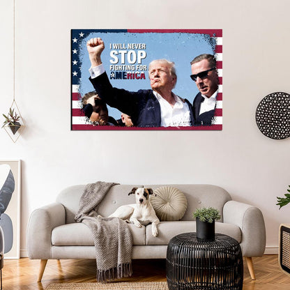 Donald Trump Shot Poster July 14 2024 USA Election President Attempt Poster