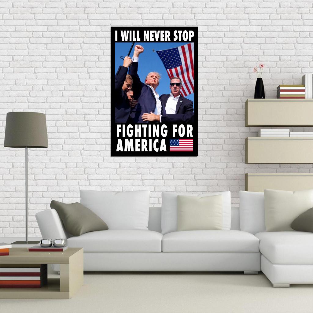 Donald Trump Shot Poster July 14 2024 USA Election President Attempt Poster