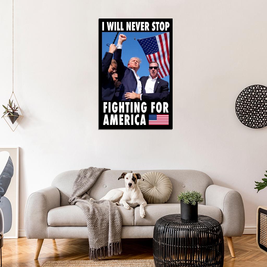 Donald Trump Shot Poster July 14 2024 USA Election President Attempt Poster