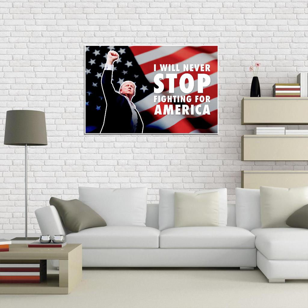 Donald Trump Shot Poster July 14 2024 USA Election President Attempt Poster