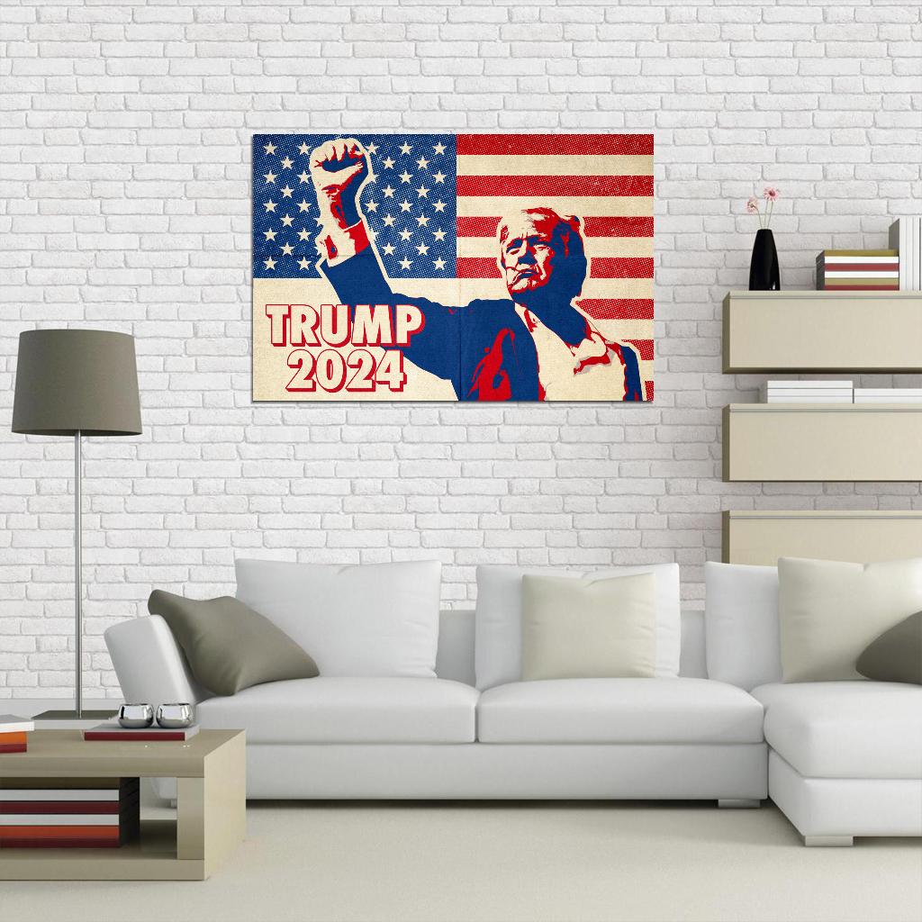 Donald Trump Fight For America Poster July 14 2024 USA Election Ex President Poster Trump