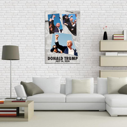 Donald Trump Fight For America Poster July 14 2024 USA Election Former President Attempt Print