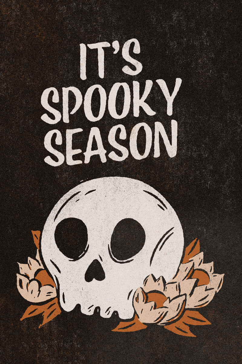 It's Spooky Season Halloween Poster Skeleton Head Boho Halloween Art Trendy Fall Print For Autumn - xonomax