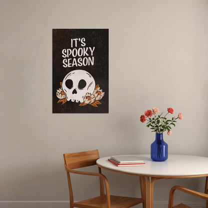 It's Spooky Season Halloween Poster Skeleton Head Boho Halloween Art Trendy Fall Print For Autumn - xonomax