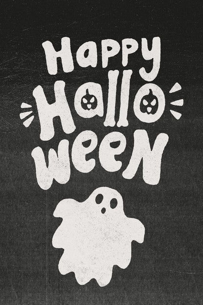 Happy Halloween Poster Boho Ghost Art Halloween Minimalist Print Trendy Fall Wall Decor for Autumn - xonomax