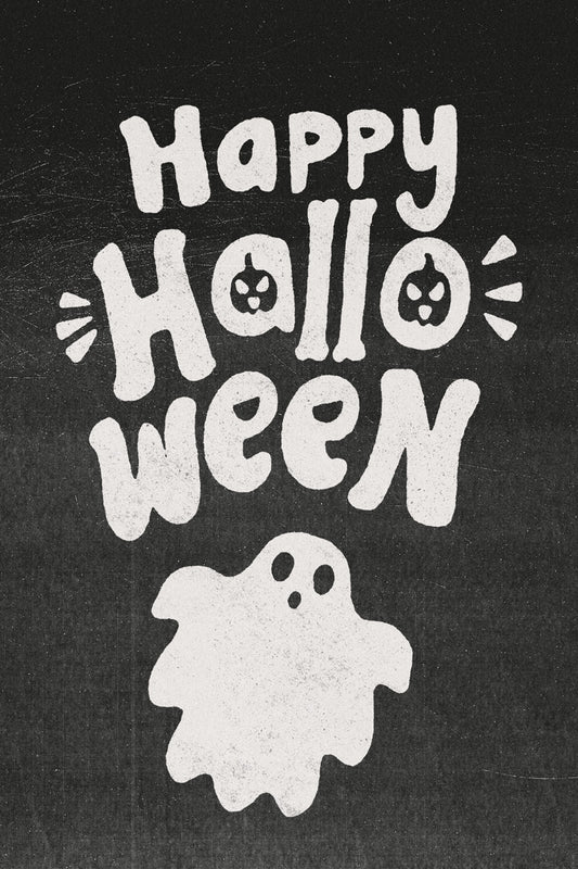 Happy Halloween Poster Boho Ghost Art Halloween Minimalist Print Trendy Fall Wall Decor for Autumn - xonomax