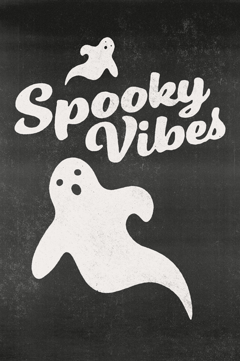 Spooky Vibes Halloween Poster Ghost Boho Wall Art Trendy Minimalist Halloween Print - xonomax
