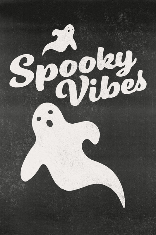 Spooky Vibes Halloween Poster Ghost Boho Wall Art Trendy Minimalist Halloween Print - xonomax