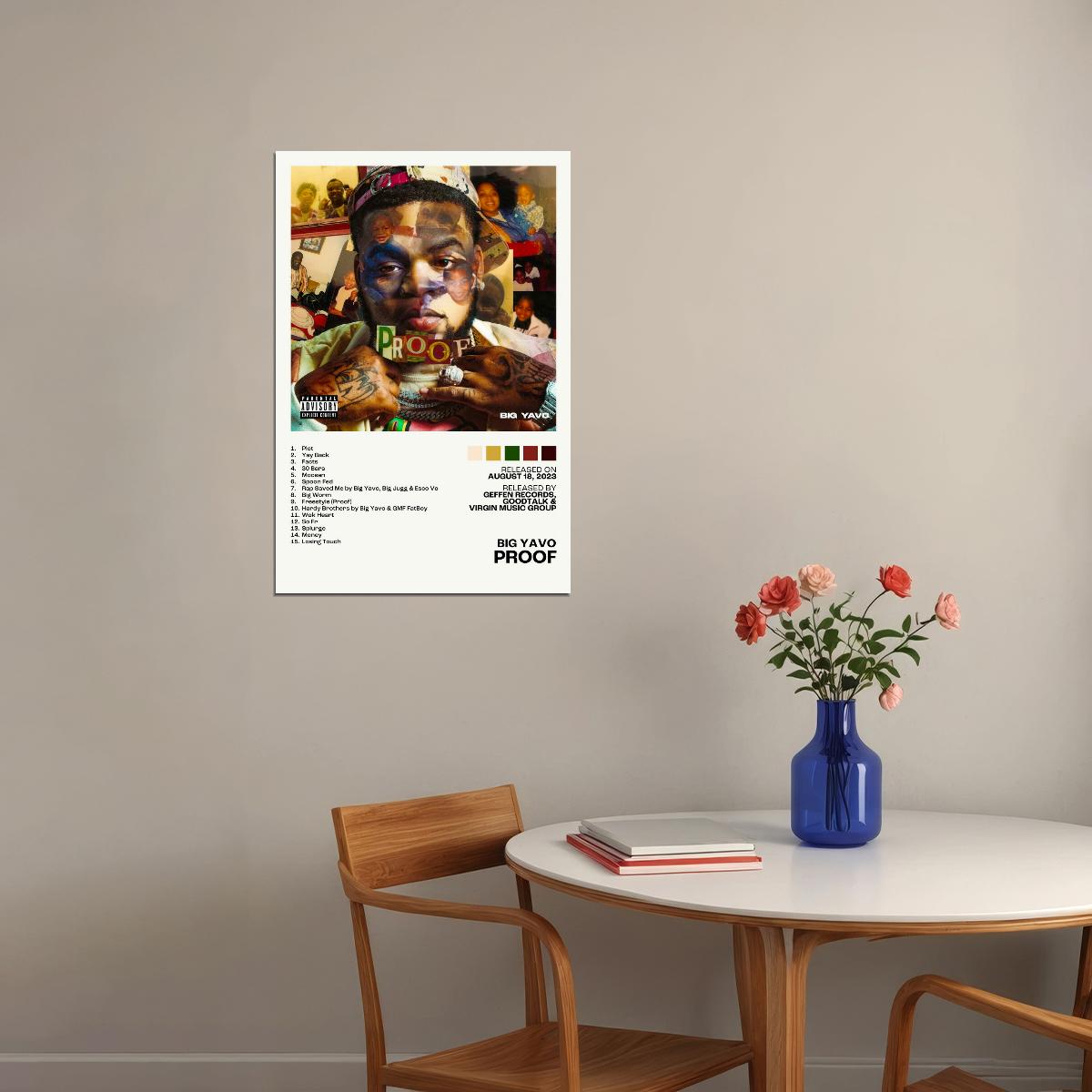 Big Yavo Proof Album Cover Music Poster Rap Home Decor For Living Room Hip-Hop Aesthetic Rapper Album Wall Art Records Poster Wall Decor For Bedroom